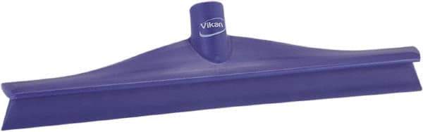 Vikan - 15-3/4" Rubber Blade Floor Squeegee - Single Edge, Purple, Plastic Holder - Exact Tool & Supply