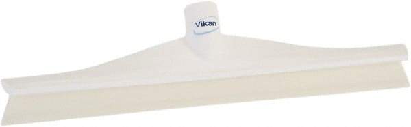 Vikan - 15-3/4" Rubber Blade Floor Squeegee - Single Edge, White, Plastic Holder - Exact Tool & Supply