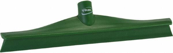 Vikan - 15-3/4" Rubber Blade Floor Squeegee - Single Edge, Green, Plastic Holder - Exact Tool & Supply