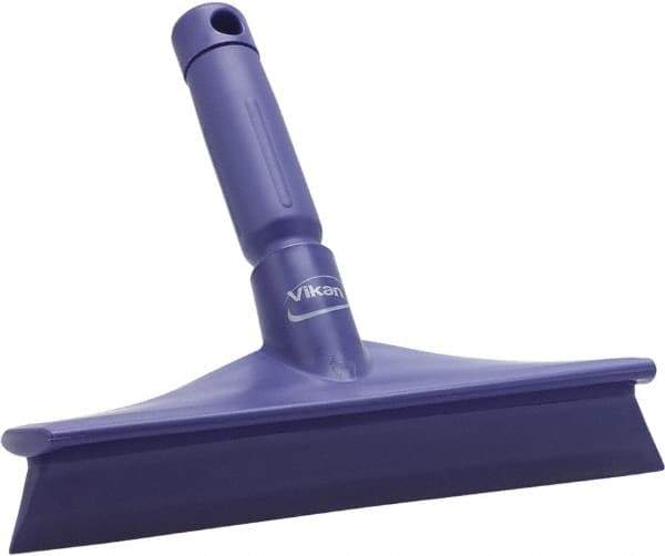 Vikan - 9.84" Rubber Blade Bench Squeegee - Single Edge, Purple, Plastic Holder - Exact Tool & Supply