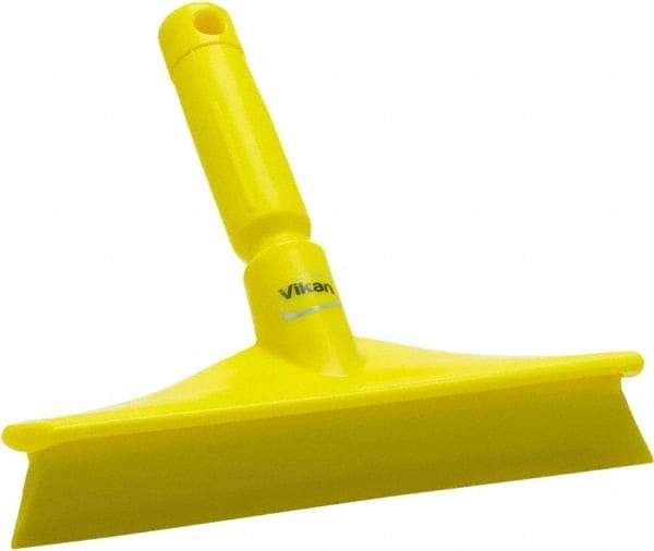 Vikan - 9.84" Rubber Blade Bench Squeegee - Single Edge, Yellow, Plastic Holder - Exact Tool & Supply