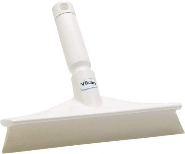 Vikan - 9.84" Rubber Blade Bench Squeegee - Single Edge, White, Plastic Holder - Exact Tool & Supply
