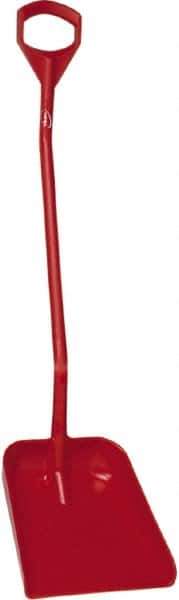 Vikan - 14-3/4" High Square Plastic Shovel - 39" Long D-Grip Handle - Exact Tool & Supply