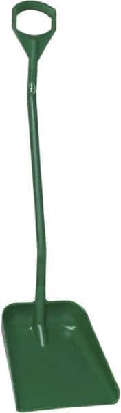 Vikan - 14-3/4" High Square Plastic Shovel - 39" Long D-Grip Handle - Exact Tool & Supply