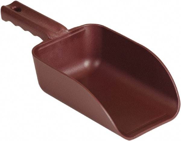 Remco - 32 oz Red Polypropylene & Semi-Ferrous Additive Flat Bottom Scoop - 4.3" Wide x 3" Deep Bowl, 11-1/2" OAL - Exact Tool & Supply