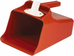 Remco - 128 oz Red Polypropylene Flat Bottom Scoop - 8.7" Wide x 7.3" Deep Bowl, 11" OAL - Exact Tool & Supply