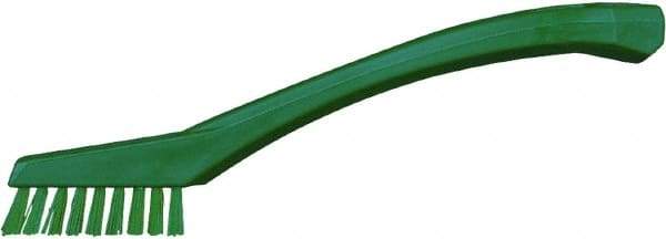 Vikan - 5/8" Bristle Length, Polyester Food Service Brush - 2-5/16" Long x 1/2" Wide Head, 8" OAL, Green, Polypropylene Block - Exact Tool & Supply