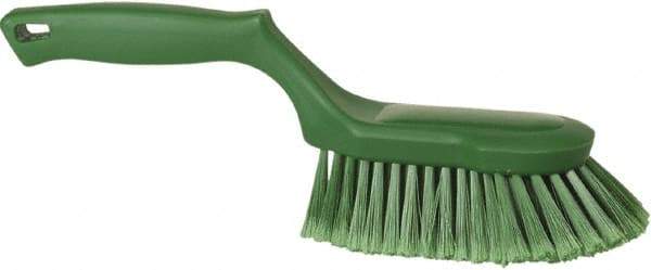 Vikan - 2" Bristle Length, Polyester Wash Brush - 5-13/16" Long x 5" Wide Head, 13-1/2" OAL, Green, Polypropylene Block - Exact Tool & Supply