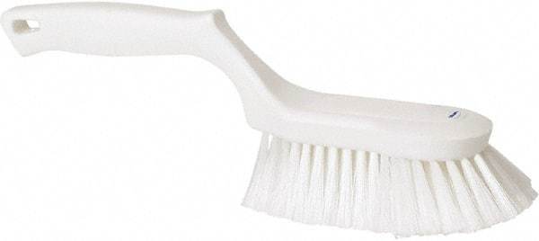 Vikan - 2" Bristle Length, Polyester Wash Brush - 5-13/16" Long x 5" Wide Head, 13-1/2" OAL, White, Polypropylene Block - Exact Tool & Supply