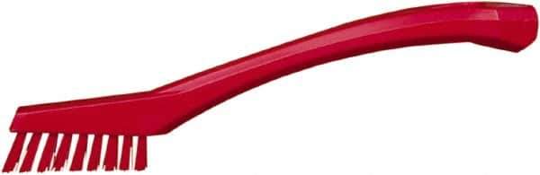 Vikan - 5/8" Bristle Length, Polyester Food Service Brush - 2-5/16" Long x 1/2" Wide Head, 8" OAL, Red, Polypropylene Block - Exact Tool & Supply