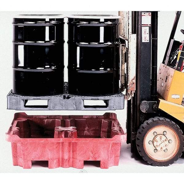 UltraTech - 85 Gal Sump, 6,500 Lb Capacity, 4 Drum, Polyethylene Ultra-Spill King w/Drum Pallet, w/Drain - 51" Long x 51" Wide x 17-1/2" High, 2x2 Drum Configuration - Exact Tool & Supply