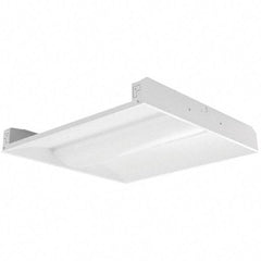 Eiko Global - 1 Lamp, 26 Watts, 3,224 Lumens, 2' x 2', 3,500°K, Electronic Ballast LED Lamp Troffer - 120 to 277 Volt, Dimmable, Plastic Diffuser, Aluminum Troffer - Exact Tool & Supply