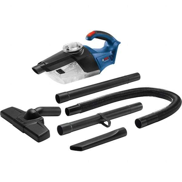 Bosch - Cordless Battery Vacuum Cleaner - 18 Volts, 6.3 Amps, 113 Watts, 2.9 Lb, Accessories Included - Exact Tool & Supply