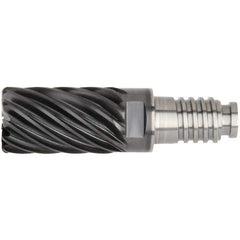Kennametal - 25" Diam, 37.5mm LOC, 19 Flute 5mm Corner Radius End Mill Head - Solid Carbide, AlTiN Finish, Duo-Lock 25 Connection, Spiral Flute, 36° Helix - Exact Tool & Supply