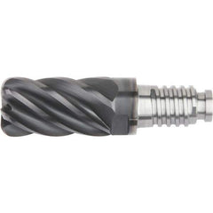 Kennametal - 32" Diam, 48mm LOC, 6 Flute 1mm Corner Radius End Mill Head - Solid Carbide, AlTiN Finish, Duo-Lock 32 Connection, Spiral Flute, 39° Helix, Centercutting - Exact Tool & Supply