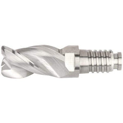 Kennametal - 20" Diam, 30mm LOC, 3 Flute 5mm Corner Radius End Mill Head - Solid Carbide, Uncoated, Duo-Lock 20 Connection, Spiral Flute, 38° Helix, Centercutting - Exact Tool & Supply