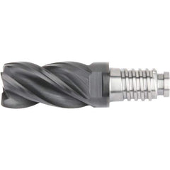 Kennametal - 32" Diam, 48mm LOC, 4 Flute 1mm Corner Radius End Mill Head - Solid Carbide, AlTiN Finish, Duo-Lock 32 Connection, Spiral Flute, 39° Helix, Centercutting - Exact Tool & Supply