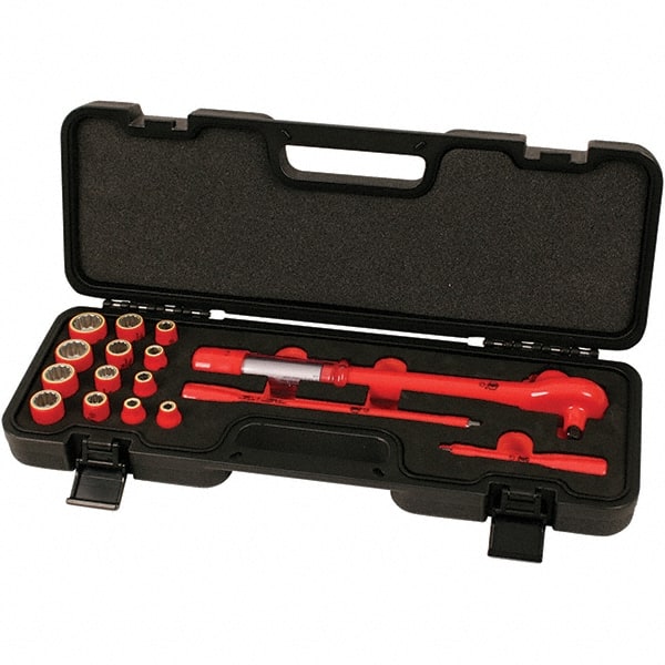 Wiha - 16 Piece Adjustable Torque Wrench & Socket Set - Exact Tool & Supply