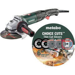 Metabo - 6" Wheel Diam, 9,600 RPM, Corded Angle & Disc Grinder - 5/8-11 Spindle, 120 Volts, 13.2 Amps - Exact Tool & Supply