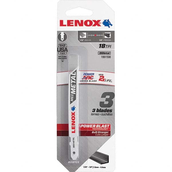 Lenox - Jig Saw Blades Blade Material: Bi-Metal Blade Length (Inch): 3-5/8 - Exact Tool & Supply