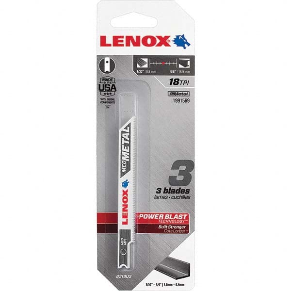 Lenox - Jig Saw Blades Blade Material: Bi-Metal Blade Length (Inch): 3-5/8 - Exact Tool & Supply