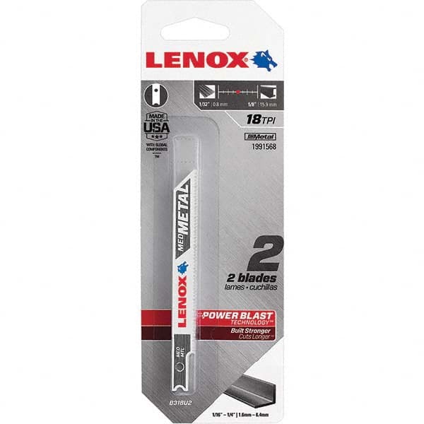 Lenox - Jig Saw Blades Blade Material: Bi-Metal Blade Length (Inch): 3-5/8 - Exact Tool & Supply