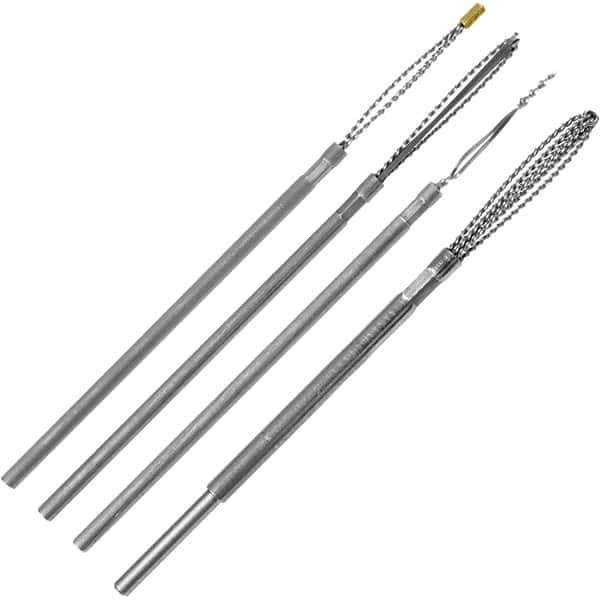 Made in USA - 4 Piece Power Deburring Tool Set - 1/8" Diam Hole Tools - Exact Tool & Supply