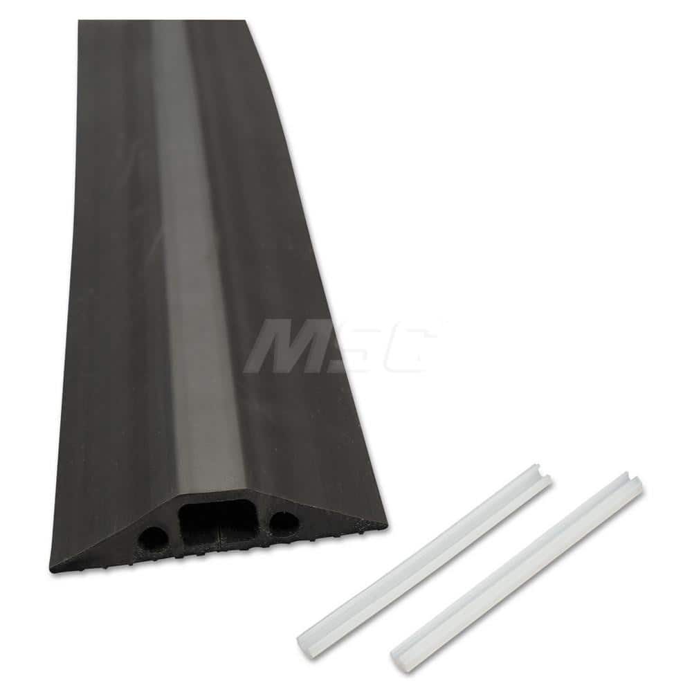 D-Line - On Floor Cable Covers; Cover Material: PVC ; Number of Channels: 1 ; Color: Black ; Overall Length (Feet): 6 ; Maximum Compatible Cable Diameter (Inch): 21/64 ; Overall Width (Decimal Inch): 2-3/4 - Exact Tool & Supply
