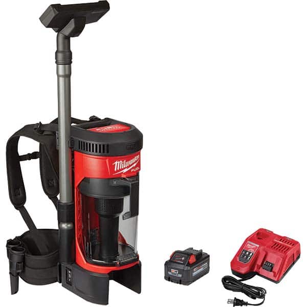 Milwaukee Tool - 1 Gal Capacity, Cordless Backpack Vacuum Cleaner - Exact Tool & Supply