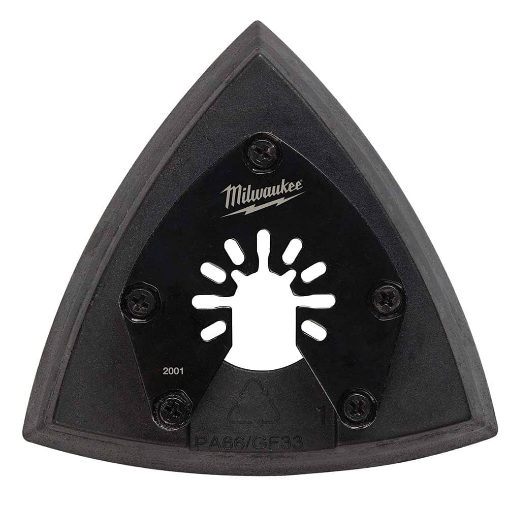 Milwaukee Tool - Rotary & Multi-Tool Accessories; Accessory Type: Multi-Material Blade ; For Use With: Multi-Tools ; Includes: 3-1/2" TRIANGLE SANDING PAD ; Maximum RPM: 0.000 ; Color: Black ; Tooth Style: No End Cut - Exact Tool & Supply