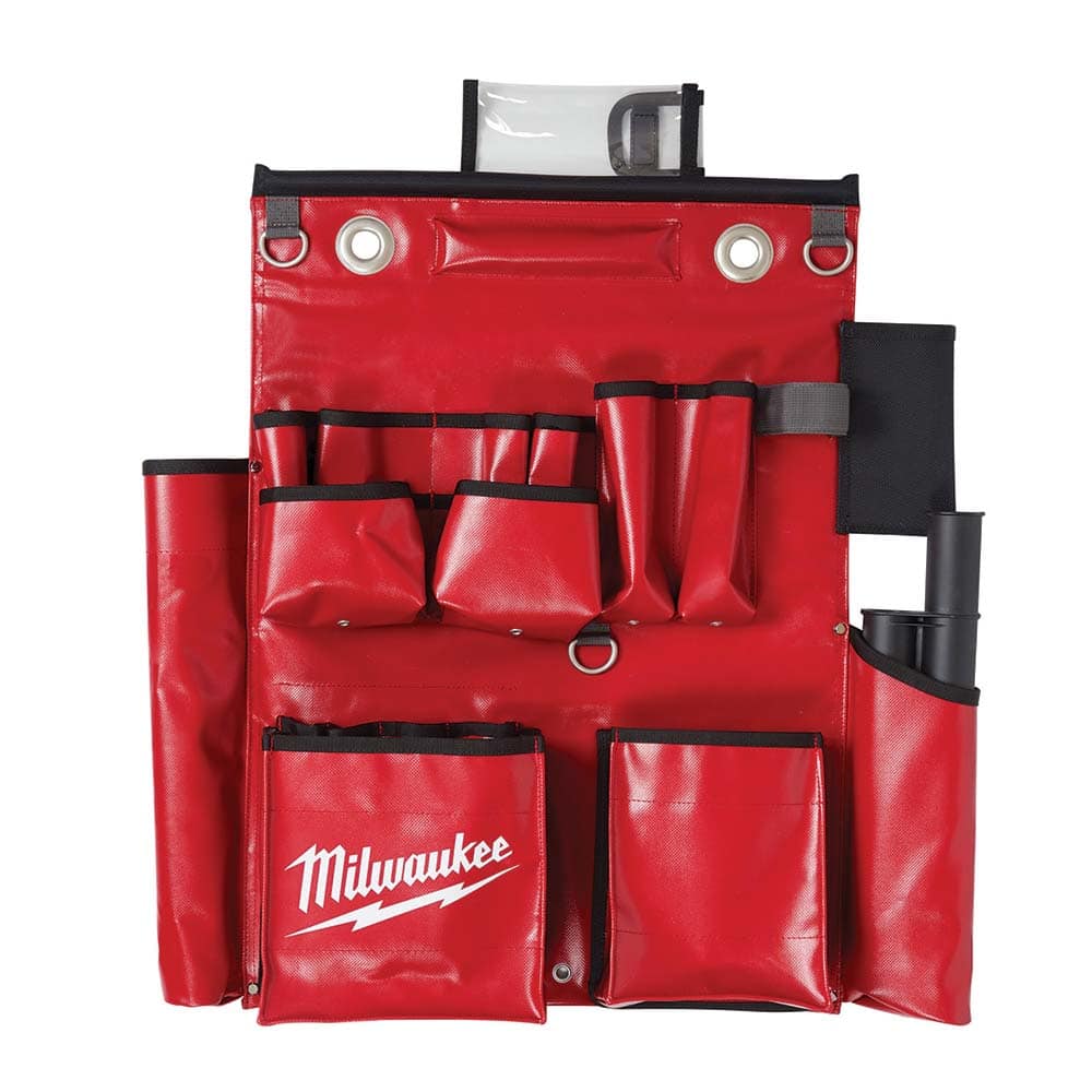 Milwaukee Tool - Tool Aprons & Tool Belts; Tool Type: Tool Apron ; Minimum Waist Size: 1 ; Material: Vinyl ; Color: Red/ Black ; Width (Inch): 18 ; Tool Style: Heavy-Duty - Exact Tool & Supply