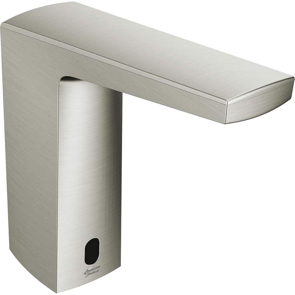American Standard - Electronic & Sensor Faucets; Type: Sensor ; Style: Modern; Contemporary ; Type of Power: Battery ; Spout Type: Low Arc ; Mounting Centers: Single Hole (Inch); Finish/Coating: Brushed; Nickel - Exact Tool & Supply