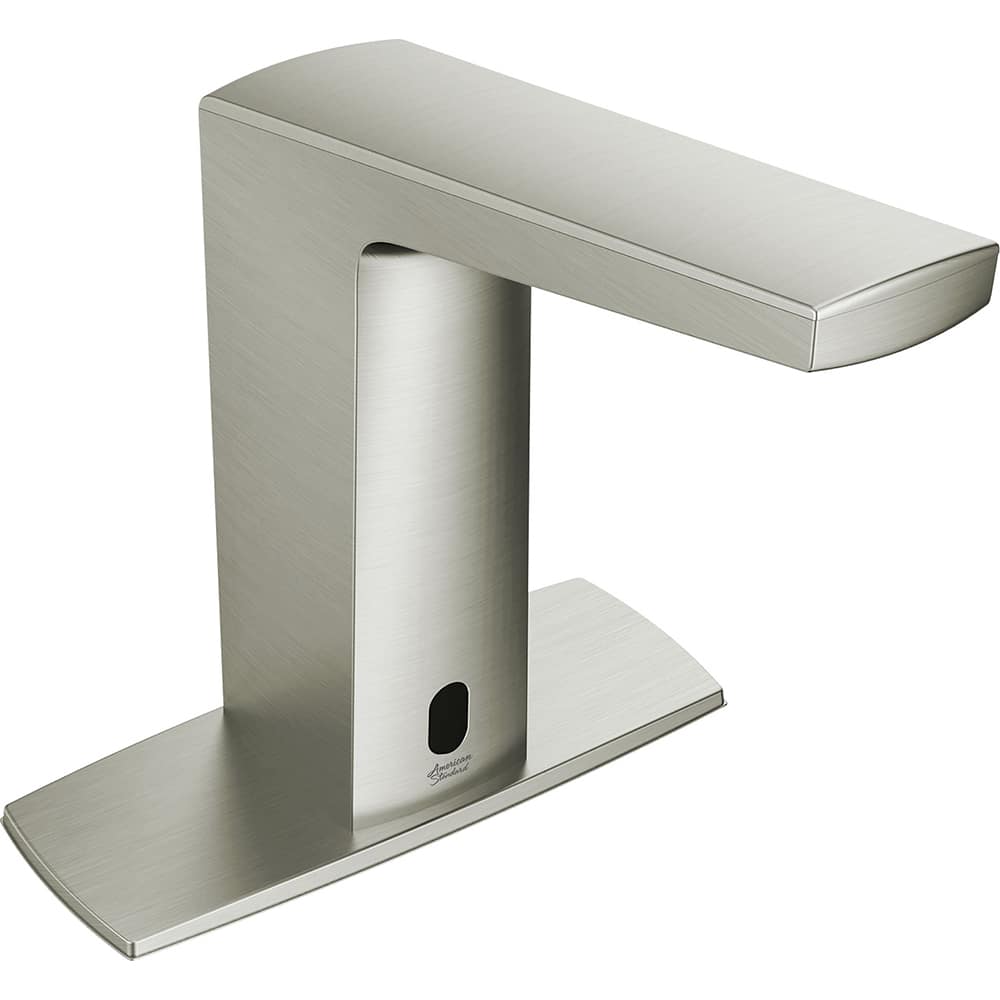 American Standard - Electronic & Sensor Faucets; Type: Sensor ; Style: Modern; Contemporary ; Type of Power: Battery ; Spout Type: Low Arc ; Mounting Centers: Single Hole (Inch); Finish/Coating: Brushed; Nickel - Exact Tool & Supply