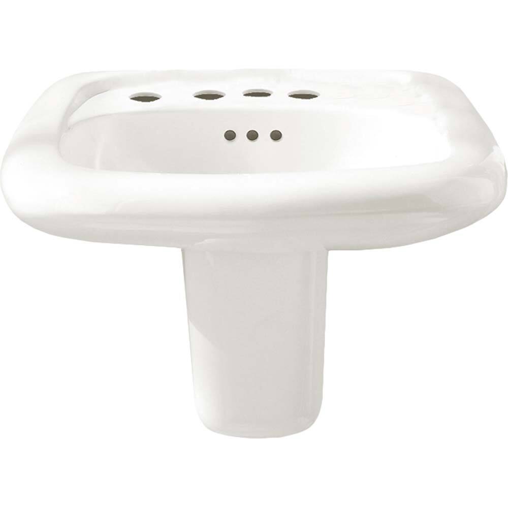 American Standard - Faucet Replacement Parts & Accessories; Type: Murro Wall-Hung EverClean Sink with 4-Inch Centerset and Extra Left Hand Hole ; For Use With: Murro Wall-Hung EverClean Sink with 4-Inch Centerset and Extra Left Hand Hole ; Material: Vitr - Exact Tool & Supply