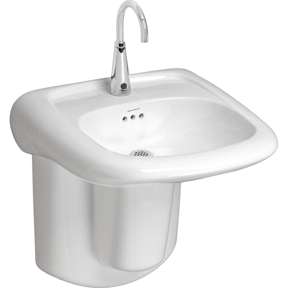 American Standard - Faucet Replacement Parts & Accessories; Type: Murro Wall-Hung EverClean Sink with Center Hole Only ; For Use With: Murro Wall-Hung EverClean Sink with Center Hole Only ; Material: Vitreous china - Exact Tool & Supply