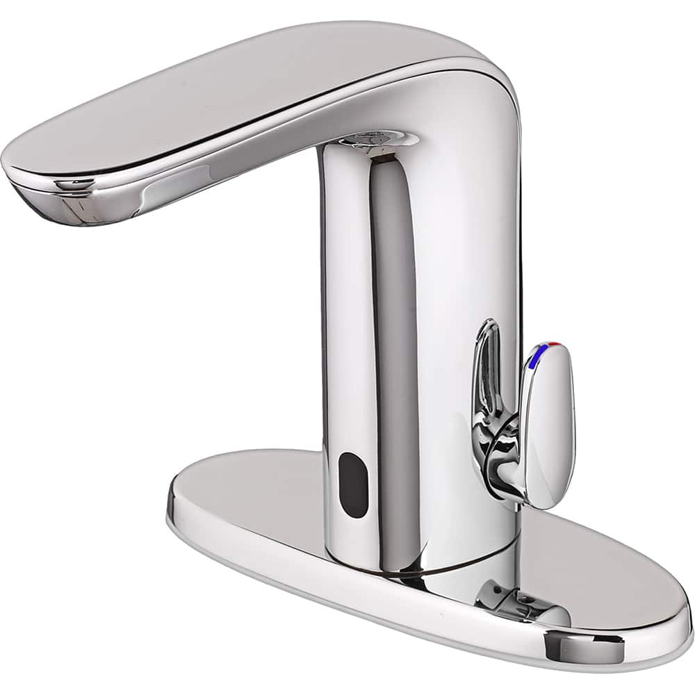 American Standard - Electronic & Sensor Faucets; Type: Sensor ; Style: Modern; Contemporary ; Type of Power: Battery ; Spout Type: Low Arc ; Mounting Centers: Single Hole (Inch); Finish/Coating: Polished Chrome - Exact Tool & Supply