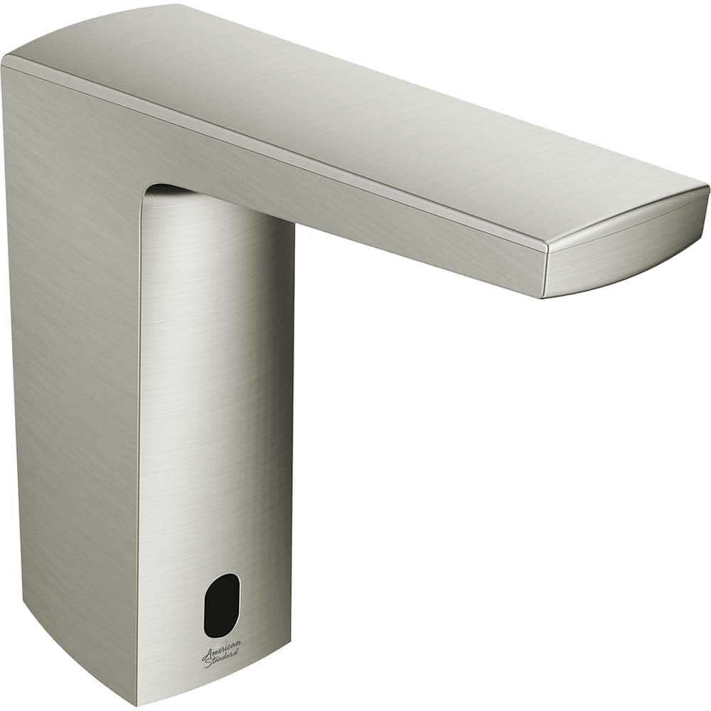 American Standard - Electronic & Sensor Faucets; Type: Sensor ; Style: Modern; Contemporary ; Type of Power: Battery ; Spout Type: Low Arc ; Mounting Centers: Single Hole (Inch); Finish/Coating: Brushed; Nickel - Exact Tool & Supply
