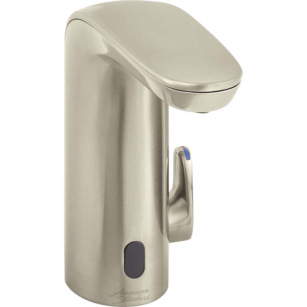 American Standard - Electronic & Sensor Faucets; Type: Sensor ; Style: Modern; Contemporary ; Type of Power: DC ; Spout Type: Low Arc ; Mounting Centers: Single Hole (Inch); Finish/Coating: Brushed; Nickel - Exact Tool & Supply