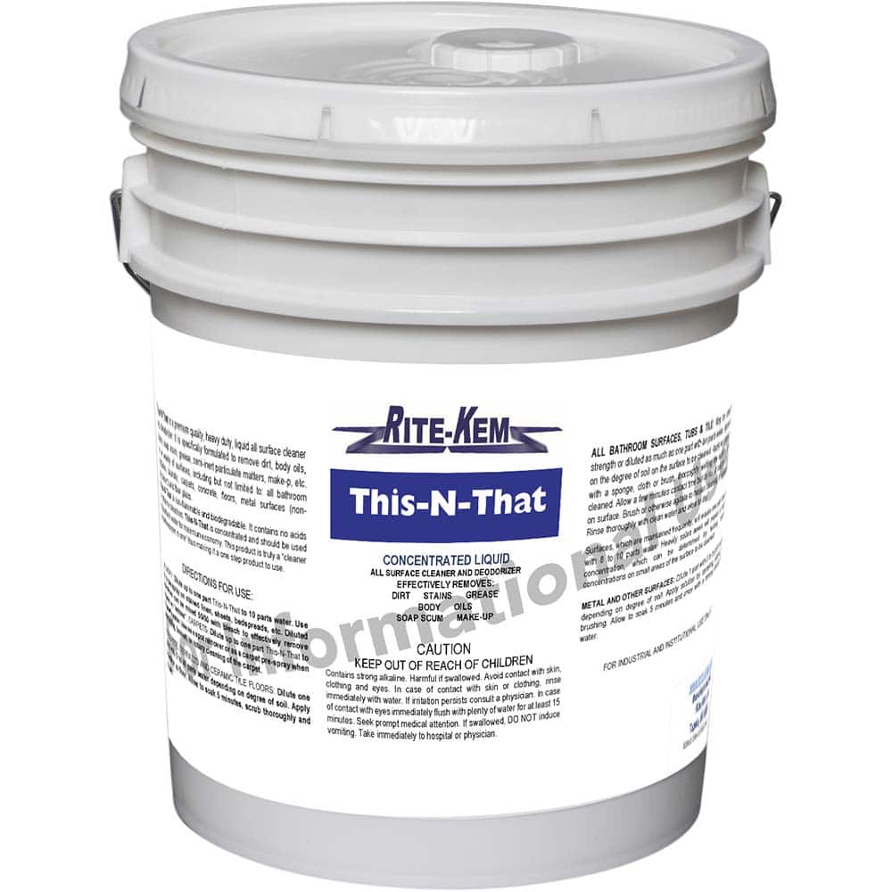 Rite-Kem - Bathroom, Tile & Toilet Bowl Cleaners; Type: Cleaning Solution ; Form: Liquid Concentrate ; Container Size: 5 Gallon Pail ; Container Type: Pail ; Scent: Pleasant ; Disinfectant: No - Exact Tool & Supply
