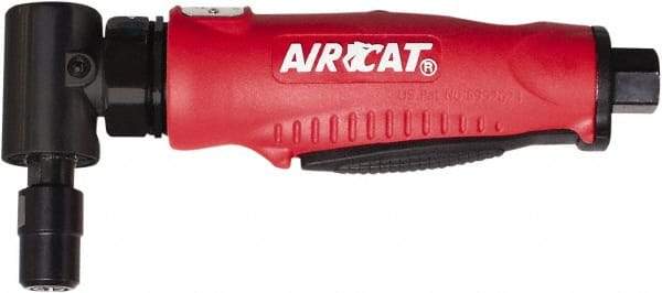 AIRCAT - 1/4" Collet, Angle Handle, Angle Air Die Grinder - 20,000 RPM, Rear Exhaust, 6 CFM, 0.5 hp, 90 psi, 1/4" Inlet - Exact Tool & Supply