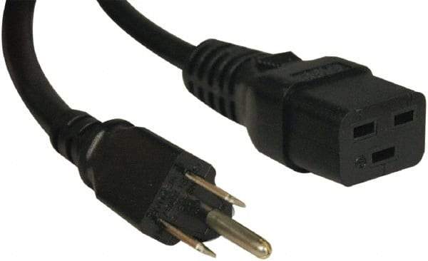 Tripp-Lite - 10', 14/3 Gauge/Conductors, Black Indoor Replacement Cord - 0 Receptacles, 15 Amps, 120 VAC, UL SJT, NEMA IEC-320 - Exact Tool & Supply