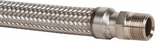 Made in USA - 24" OAL, 3/4" ID, 600 Max psi, Flexible Metal Hose Assembly - Exact Tool & Supply