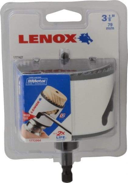 Lenox - 3-1/8" Diam, 1-1/2" Cutting Depth, Hole Saw - Bi-Metal Saw, Toothed Edge - Exact Tool & Supply