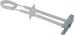 Powers Fasteners - 3/8" Screw, 3/8" Diam, 4" Long, 2-1/2" Thick, Strap Toggle Drywall & Hollow Wall Anchor - 3/4" Drill, Plastic, Grade 5, Use in Drywall - Exact Tool & Supply