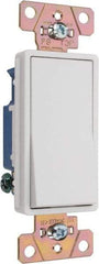 Pass & Seymour - 1 Pole, 120 to 277 VAC, 15 Amp, Specification Grade, Rocker, Wall and Dimmer Light Switch - 1.3 Inch Wide x 4.2 Inch High - Exact Tool & Supply