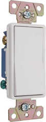 Pass & Seymour - 3 Pole, 120 to 277 VAC, 15 Amp, Specification Grade, Rocker, Wall and Dimmer Light Switch - 1.3 Inch Wide x 4.2 Inch High - Exact Tool & Supply