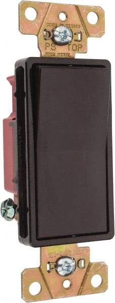 Pass & Seymour - 1 Pole, 120 to 277 VAC, 20 Amp, Specification Grade, Rocker, Wall and Dimmer Light Switch - 1.3 Inch Wide x 4.2 Inch High - Exact Tool & Supply