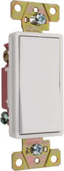 Pass & Seymour - 3 Pole, 120 to 277 VAC, 20 Amp, Rocker, Wall and Dimmer Light Switch - 1.3 Inch Wide x 4.2 Inch High - Exact Tool & Supply