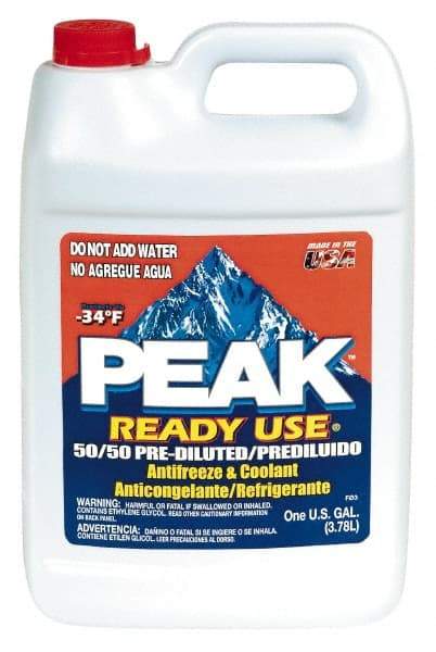 Peak - 1 Gal Conventional Premixed Antifreeze & Coolant - Ethylene Glycol & De-Ionized Water Composition - Exact Tool & Supply