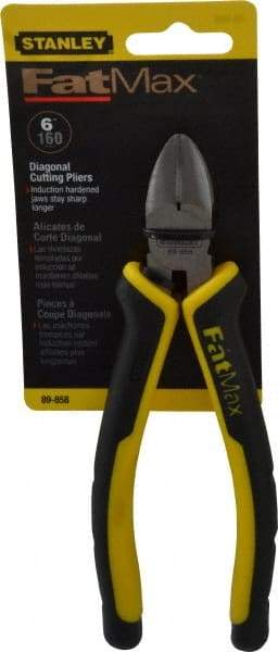 Stanley - 6-3/8" OAL, Diagonal Cutter - 13/16" Jaw Length x 3/4" Jaw Width, Oval Head, Double Injection Molded Handle - Exact Tool & Supply